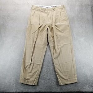 VTG Polo Golf Pants Mens 36x32 Tan Pleated‎ Tapered Trousers